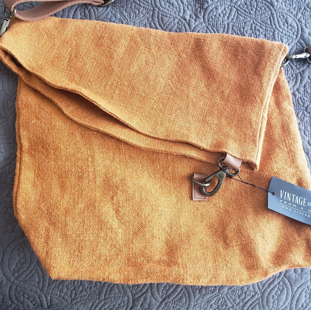 Orange Asymmetrical Canvas Bag
